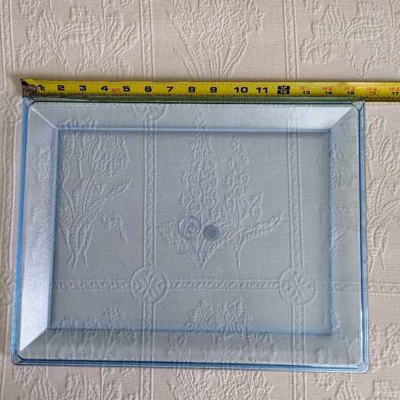 Vtg Rare Tupperware #1633 Preludio Blue Acrylic Serving Tray & 4 Stackab… - Picture 10 of 12
